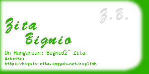 zita bignio business card